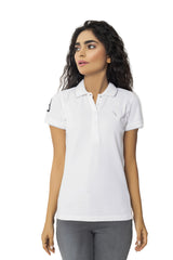 100% Australian Cotton White Polo Shirt for Women - Classic Elegance