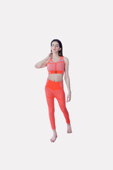 Vibrant Vermilion 2-Piece Sports Set for Women with Moisture-Wicking