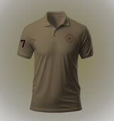 Men's Modern Brown Polo Shirt - Stretch Comfort, Embroidered Contrast