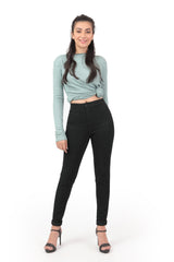 Jet Black High Rise Jeans Jeggings for Women - Stylish and Comfortable